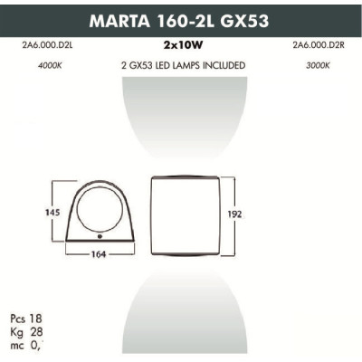 Архитектурная подсветка Marta 2A6.000.000.WXD2L